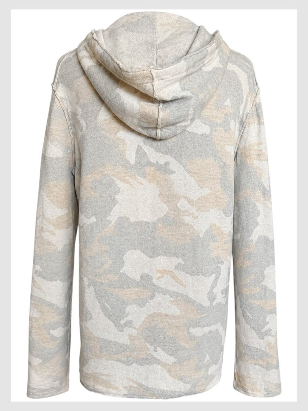 Zadig & Voltaire Camo Hoodie Beige Pullover Front Pocket M - Picture 6 of 10